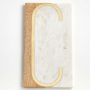 "C" Monogrammed Serving Board Crate & Barrel